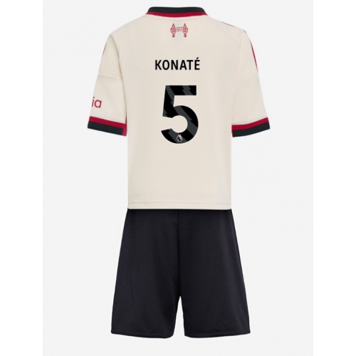 Liverpool Ibrahima Konate #5 Maglia Gara Trasferta Repliche 2025-26 Bambino Maniche Corte Liverpool Ibrahima Konate #5 Maglia Gara Trasferta Repliche 2025-26 Bambino Maniche Corte